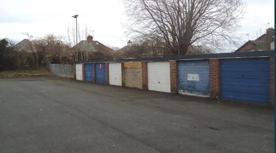 Garages on Princes avenue before demolition